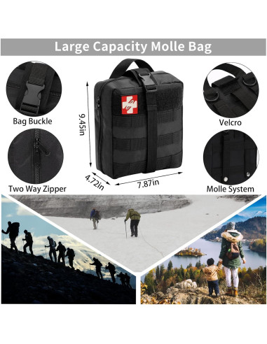 Kit de Supervivencia GPUSFAK 144 Piezas con Bolsa Molle