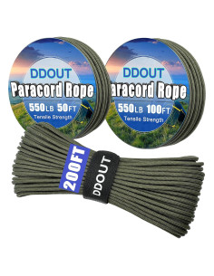 Cuerda Paracord DDOUT 30,48m 4mm Verde Militar Táctica