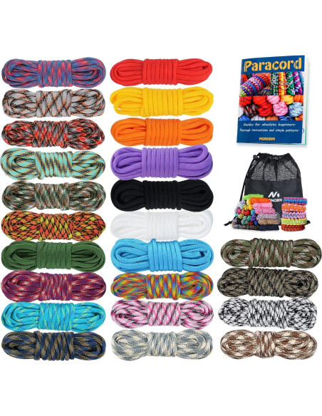 Kit Paracord 550 MONOBIN 24 Colores 3,05 m Cuerda Kit Paracord 550 MONOBIN 24 Colores 3,05 m Cuerda