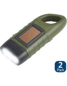 Linterna Solar Manivela Simpeak S19 Verde Militar LED 2