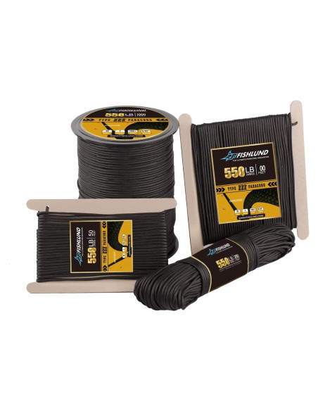 Cuerda Paracord 550 lb FISHLUND 76 m Nylon Negro Cuerda Paracord 550 lb FISHLUND 76 m Nylon Negro