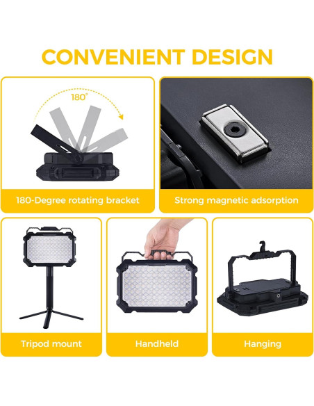 Luz de Trabajo Solar Recargable Berzfasa BZ-D3 8000LM IP67 Luz de Trabajo Solar Recargable Berzfasa BZ-D3 8000LM IP67