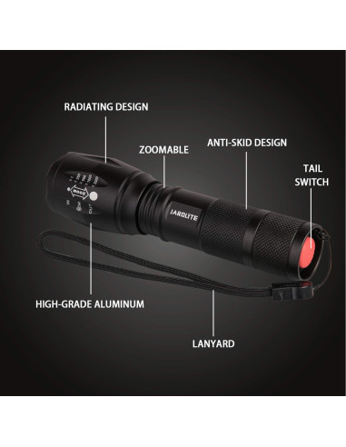 Linterna LED JARDLITE 4 Pack Táctica Resistente al Agua