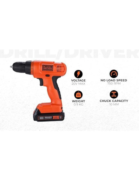 Taladro Atornillador Inalámbrico BLACK+DECKER 20V MAX + 30 Accesorios Taladro Atornillador Inalámbrico BLACK+DECKER 20V MAX + 30 Accesorios