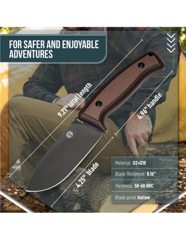 Cuchillo de Caza Holtzman's Gorilla 23.36 cm con Funda Kydex