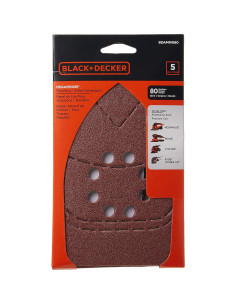 Lijas 80G BLACK+DECKER BDAMM080 5 Piezas para Madera 2