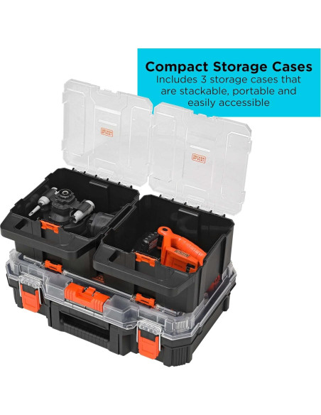 Kit de Herramientas Eléctricas Black+Decker 20V MAX con Accesorios Kit de Herramientas Eléctricas Black+Decker 20V MAX con Accesorios