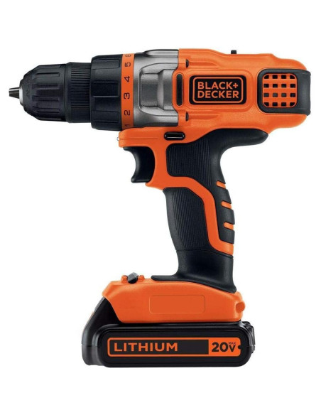 Taladro Inalámbrico BLACK+DECKER LDX220C 20V con LED Taladro Inalámbrico BLACK+DECKER LDX220C 20V con LED