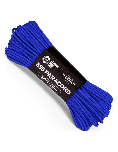 Cuerda Paracord 100m Atwood Rope MFG Azul Real 550 lb Cuerda Paracord 100m Atwood Rope MFG Azul Real 550 lb