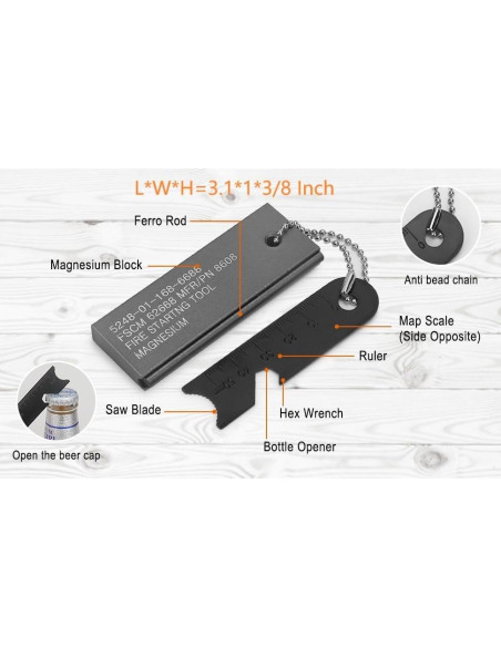 Encendedor de Magnesio SEYIIRE FStarter Impermeable para Camping Encendedor de Magnesio SEYIIRE FStarter Impermeable para Camping