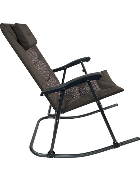 Silla mecedora plegable Black Sierra XL para patio 300 kg Silla mecedora plegable Black Sierra XL para patio 300 kg