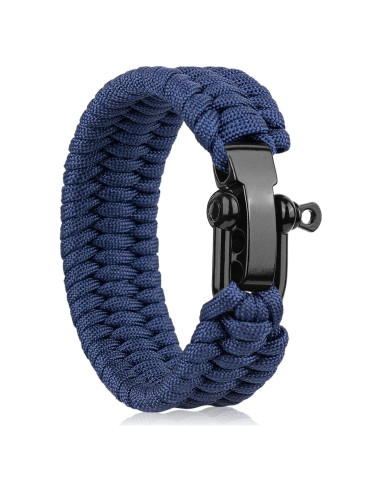 Pulsera de Supervivencia Oadnfa Paracord Ajustable Azul