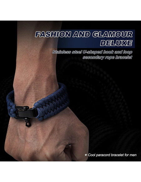Pulsera de Supervivencia Oadnfa Paracord Ajustable Azul Pulsera de Supervivencia Oadnfa Paracord Ajustable Azul
