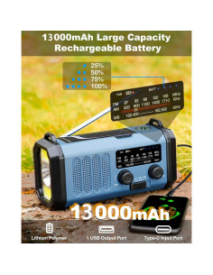 Radio Meteorológica Shen Zhen 13000mAh Solar AM/FM 2