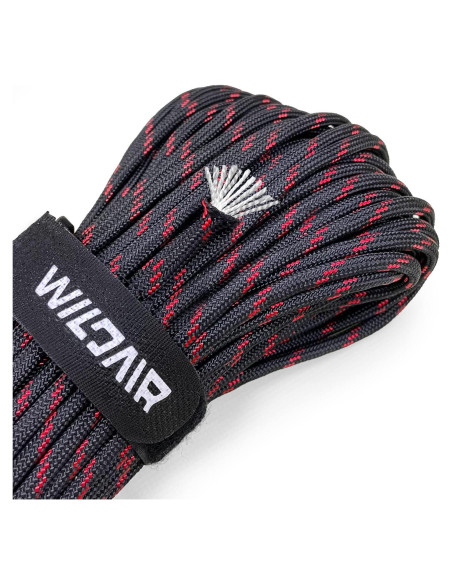 Cuerda Paracord WILDAIR 30m 750lb Nylon Negro Rojo Cuerda Paracord WILDAIR 30m 750lb Nylon Negro Rojo