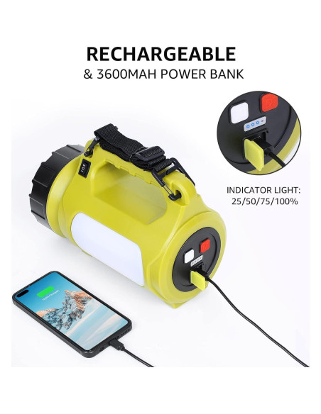 Linterna LED Recargable Lighting EVER 1000LM Impermeable Linterna LED Recargable Lighting EVER 1000LM Impermeable
