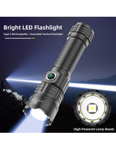 Linterna Táctica WINDFIRE 3000 Lúmenes Recargable con Zoom 2