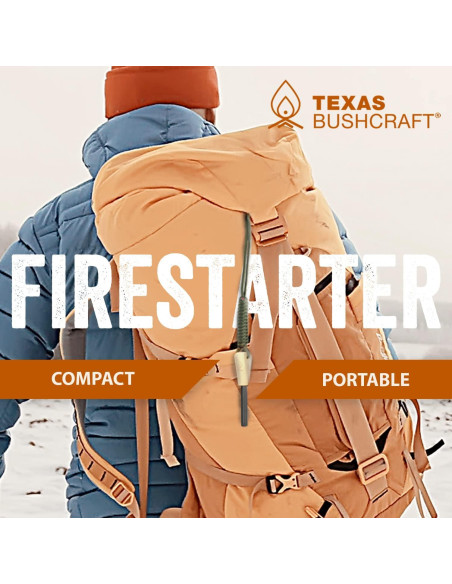 Iniciador de fuego Texas Bushcraft - Barra de 0,95 cm con rascador Iniciador de fuego Texas Bushcraft - Barra de 0,95 cm con rascador