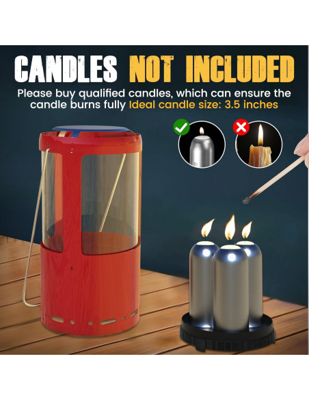 Soporte de Linterna para Velas YOBME Rojo a Prueba de Viento Soporte de Linterna para Velas YOBME Rojo a Prueba de Viento