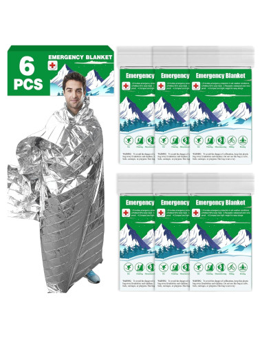 CXYARY Manta Térmica de Mylar 6 Pcs 213x132 cm Camping