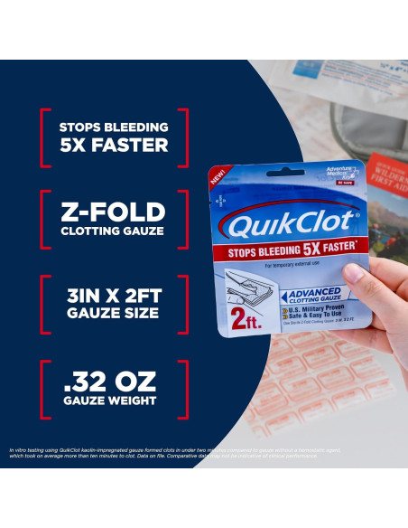 Gasa Hemostática QuikClot Adventure Medical 7,62x60,96 cm Gasa Hemostática QuikClot Adventure Medical 7,62x60,96 cm