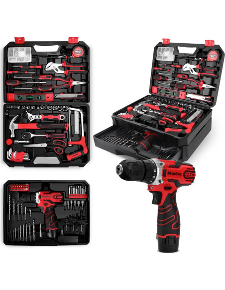 Kit de herramientas KingTool 276 piezas con taladro 12V Kit de herramientas KingTool 276 piezas con taladro 12V