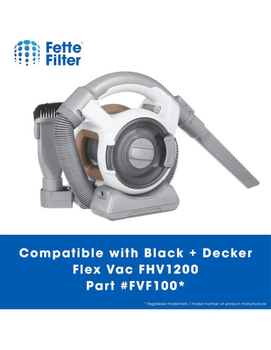 Filtro Fette FVF100 para aspiradora Black and Decker FHV1200 - 2 Pzs
