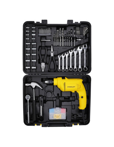 Taladro Eléctrico STANLEY SDH550KM-IN 550W 10mm con Kit 120 Pzs