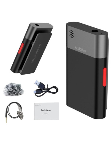 Micrófono Lavalier Bluetooth SabineTek AudioWow - 15m, 48kHz