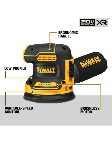 Lijadora Orbital DEWALT 20V MAX 5" Sin Cable DCW210B Lijadora Orbital DEWALT 20V MAX 5" Sin Cable DCW210B