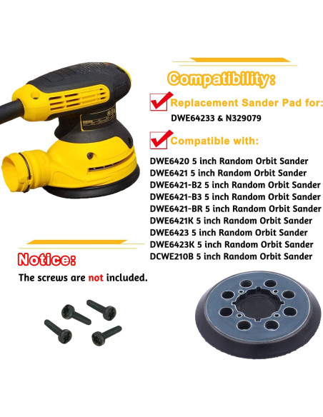 4 Almohadillas de Lijado 12.7 cm DeWalt DWE64233 Compatible 4 Almohadillas de Lijado 12.7 cm DeWalt DWE64233 Compatible