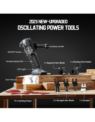 Herramienta Oscilante Inalámbrica Dewalt 20V con Accesorios
