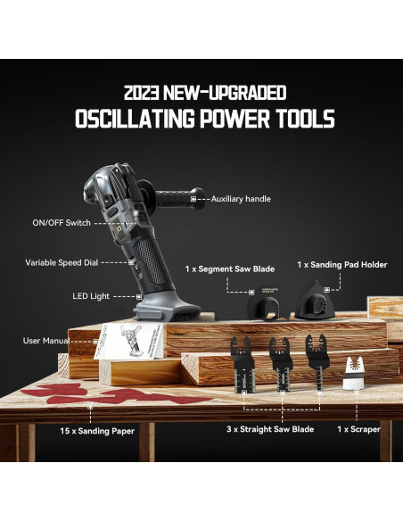 Herramienta Oscilante Inalámbrica Dewalt 20V con Accesorios Herramienta Oscilante Inalámbrica Dewalt 20V con Accesorios