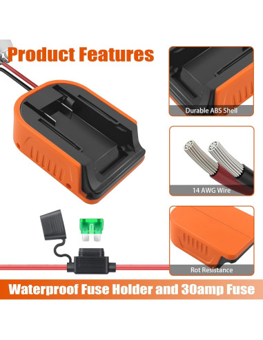 Adaptador URUN para Batería Black+Decker 20V MAX 30A