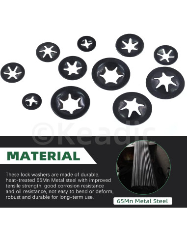 Keadic 325 Pcs Arandelas de Estrella M2 M2.5 M3 M4 M5 Acero