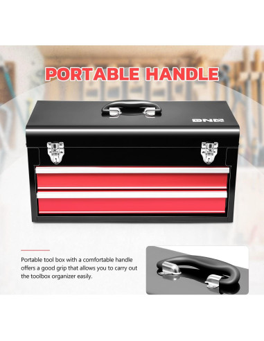 Caja de Herramientas Portátil DNA MOTORING 50.8cm 2 Cajones