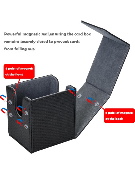 Caja de Barajas Zettokete para 80 Cartas Doble Manga, Negra Caja de Barajas Zettokete para 80 Cartas Doble Manga, Negra
