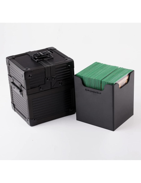 Caja de Baraja de Metal KakapopoTCG Negra para 100 cartas Caja de Baraja de Metal KakapopoTCG Negra para 100 cartas