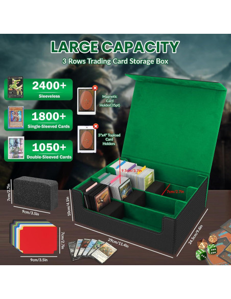 Caja de Almacenamiento de Cartas AOBOPLE 1800+ con Divisores Caja de Almacenamiento de Cartas AOBOPLE 1800+ con Divisores