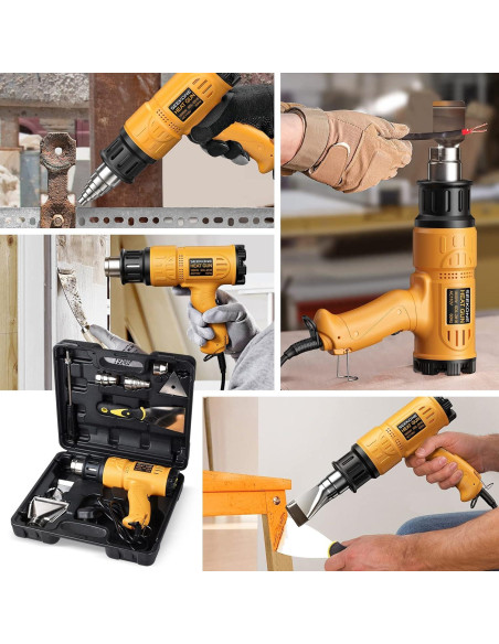 Pistola de Calor SEEKONE 1800W con Estuche y 5 Boquillas Pistola de Calor SEEKONE 1800W con Estuche y 5 Boquillas