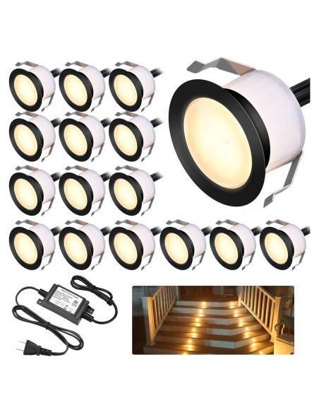 Kits de luces LED empotradas GEYUEYA 16 paquetes IP67 Kits de luces LED empotradas GEYUEYA 16 paquetes IP67