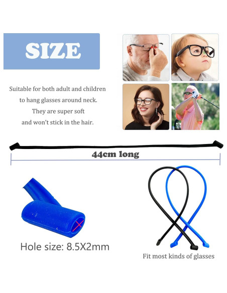 Cordón de Gafas de Silicona UPIONIC 44cm Antideslizante Cordón de Gafas de Silicona UPIONIC 44cm Antideslizante