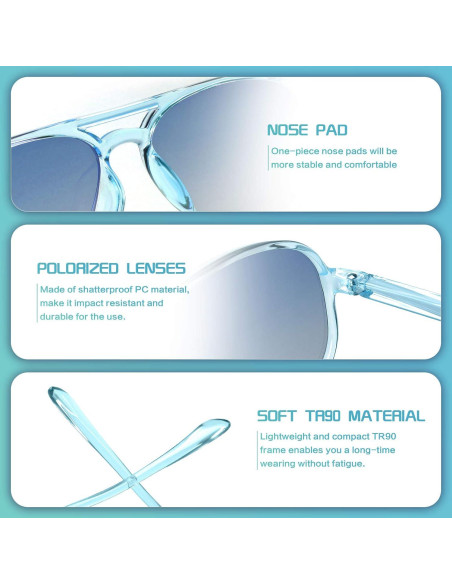 Gafas de sol polarizadas FONHCOO para niños 5-12 años UV400 Gafas de sol polarizadas FONHCOO para niños 5-12 años UV400