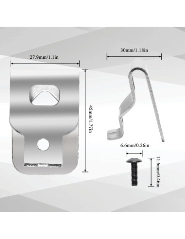 Clips de Cinturón COITEK para Dewalt N268241 - 2 Piezas