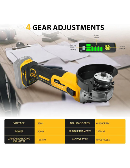 Amoladora Angular DeWalt 20V 500W 4.9" Sin Cable Amoladora Angular DeWalt 20V 500W 4.9" Sin Cable