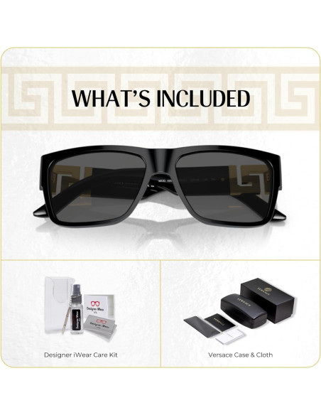 Gafas de sol cuadradas Versace VE4296 unisex con kit de cuidado Gafas de sol cuadradas Versace VE4296 unisex con kit de cuidado