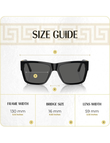 Gafas de sol cuadradas Versace VE4296 unisex con kit de cuidado Gafas de sol cuadradas Versace VE4296 unisex con kit de cuidado