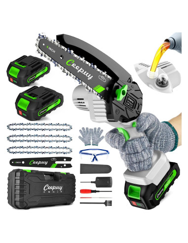 Motosierra Mini Inalámbrica Ceepuy 6" 880W 2 Baterías