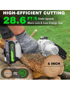 Motosierra Mini Inalámbrica Ceepuy 6" 880W 2 Baterías 2