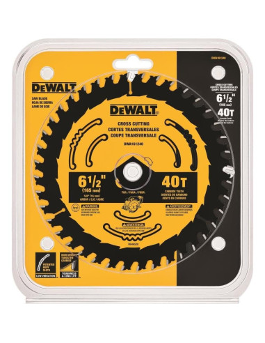 Sierra Circular DEWALT 16,5 cm 40 Dientes Enmarcado DWA161240